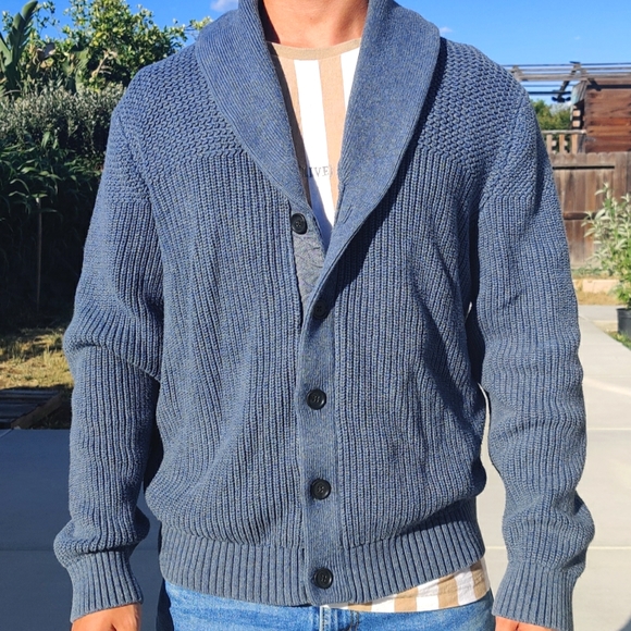 Vintage Banana Republic Cardigan Large Blue
